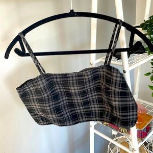 Large Plaid Cropped Tank Top